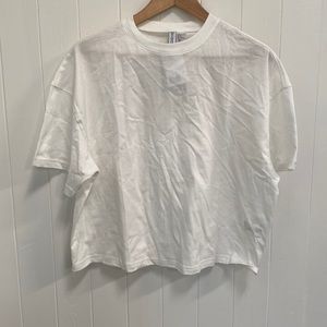 Cropped Boxy Cut White Tee by H & M